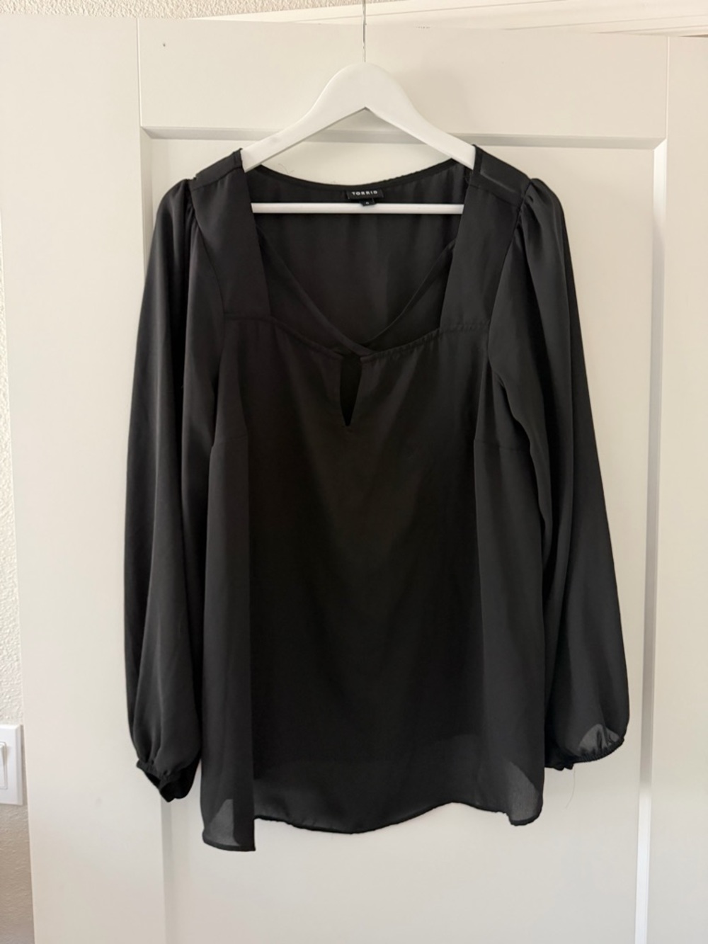 Torrid Black Long-Sleeve V-Neck Blouse